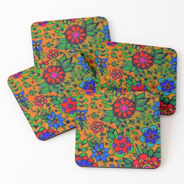 Item preview, Bright Flowers Tan Background designed and sold by Mark J Dunn.