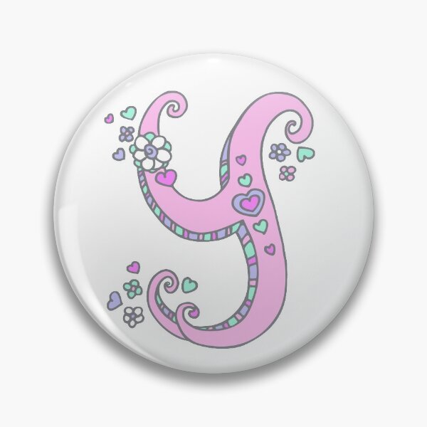 Item preview, Letter Y monogram flower and heart art designed and sold by Sarah Trett.