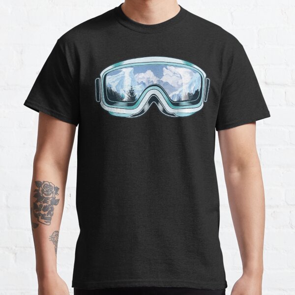 Skis goggles with nature reflections Classic T-Shirt