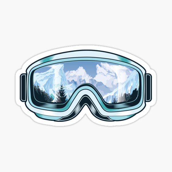 Skis goggles with nature reflections Sticker