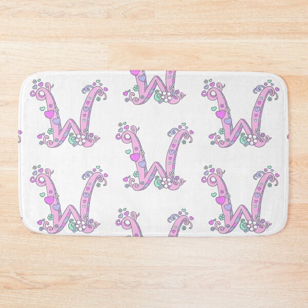Item preview, Letter W decorative hearts and flowers drawing designed and sold by Sarah Trett.