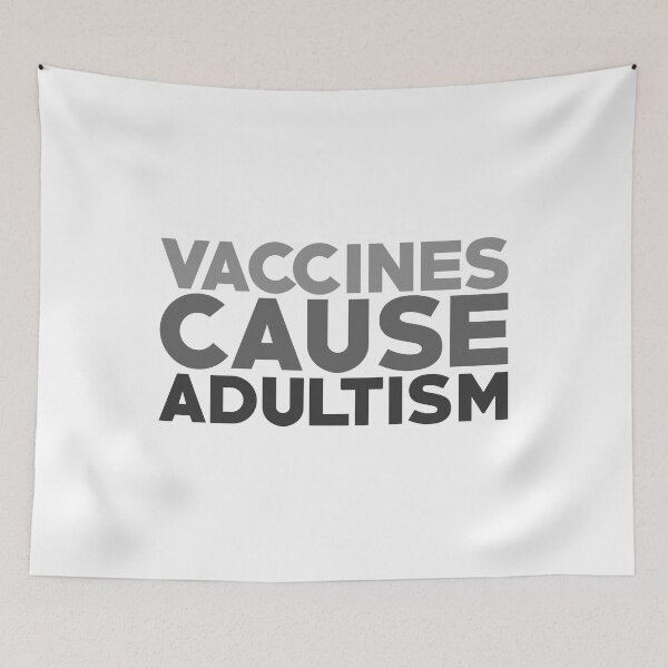 Item preview, Vaccines Cause Adultism Slim Fit T-Shirt designed and sold by sfyn-na.