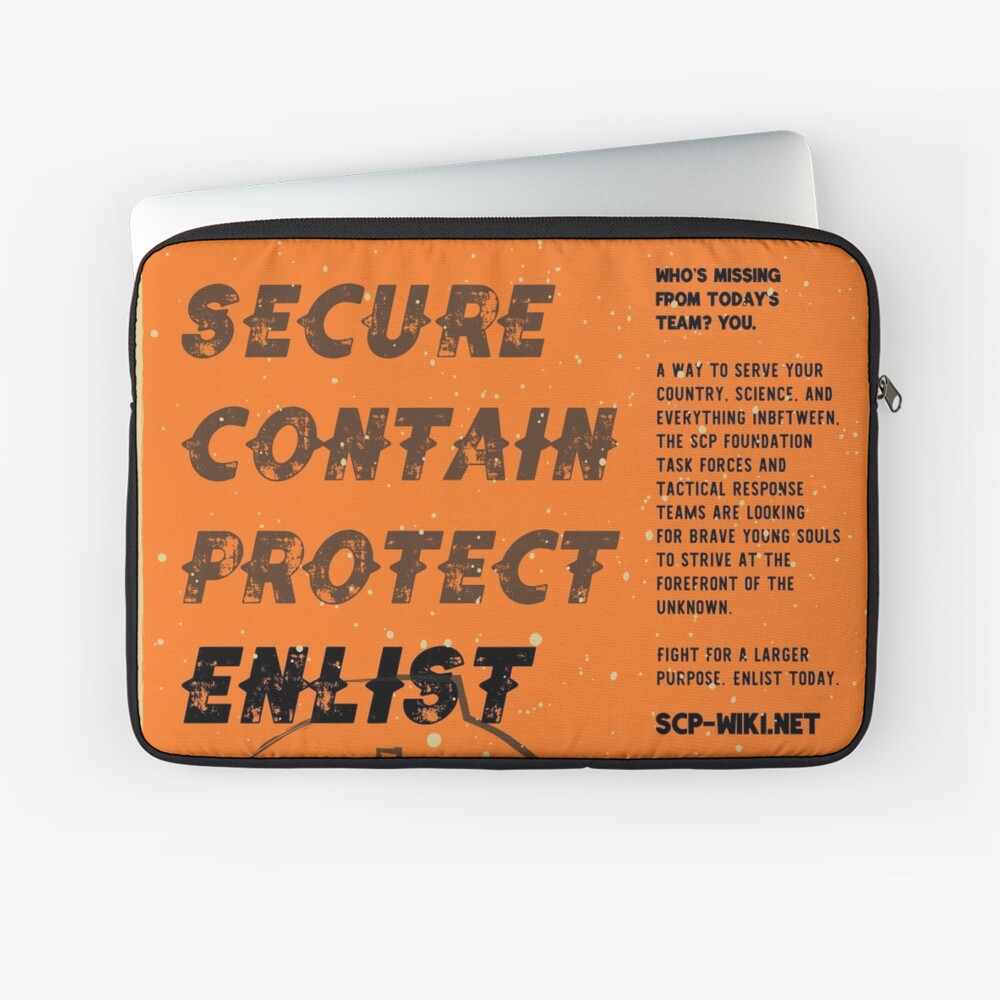 Vintage Scp Containment Team Recruitment Laptop Sleeve By