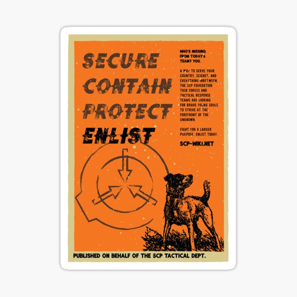 Vintage SCP Containment Team Recruitment  Sticker