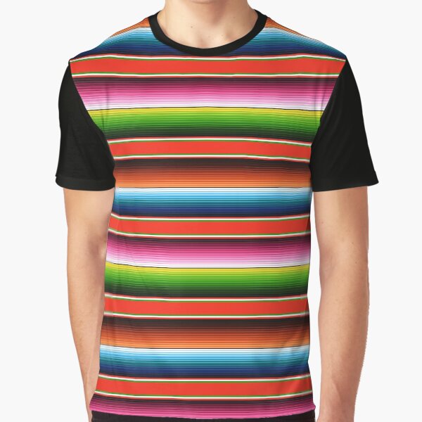 Red serape print Latino colorful stripes Graphic T-Shirt