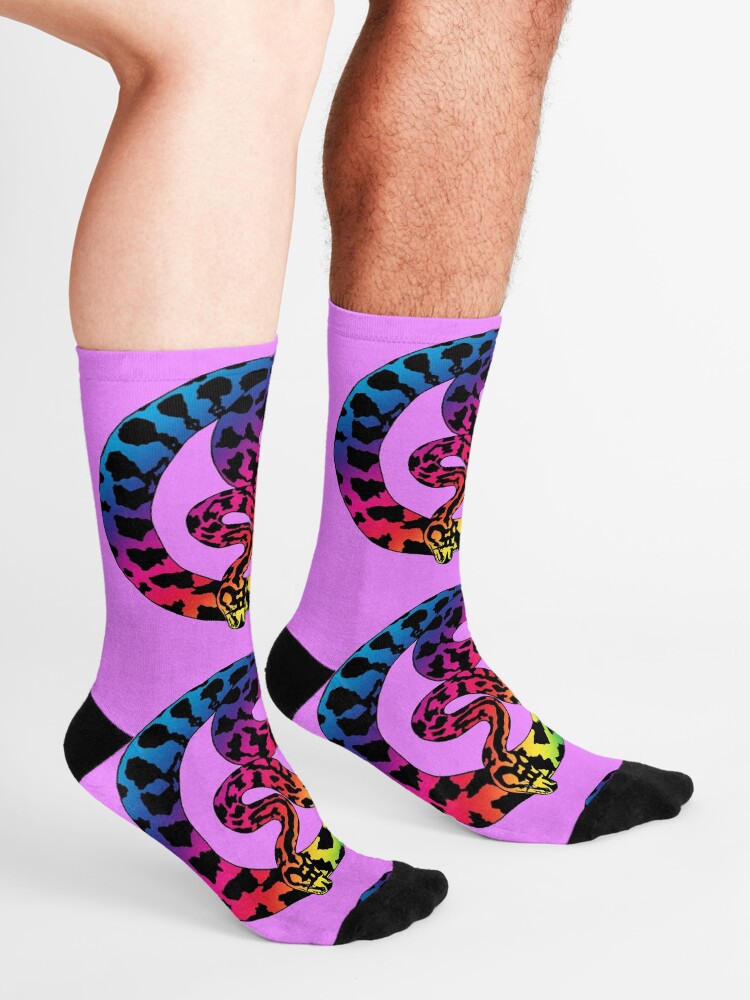 "Rainbow Jungle Carpet Python" Socks by TinkerandBone Redbubble