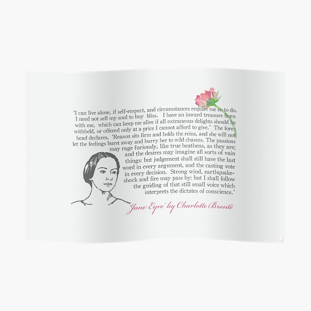 Sticker Citation De Jane Eyre Je Peux Vivre Seul Par Bookishwhimsy Redbubble