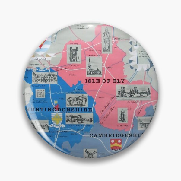 Item preview, Cambridgeshire and Huntingdonshire vintage travel poster designed and sold by stickart-marek.