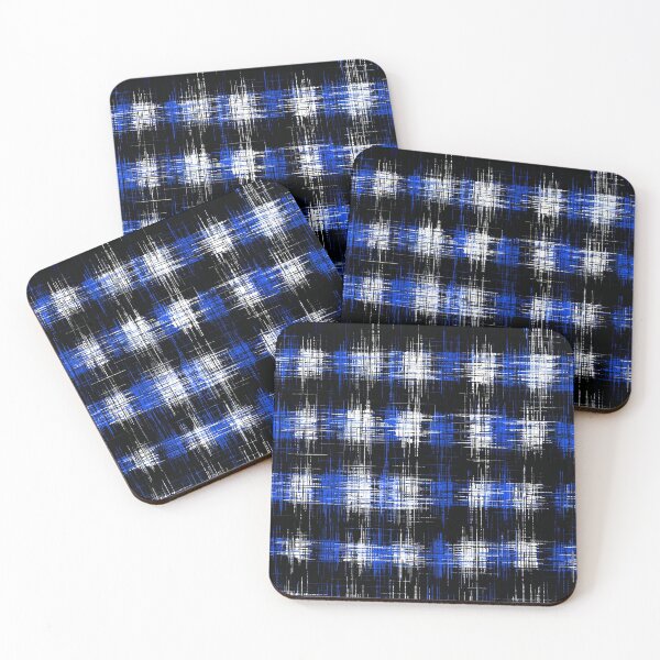 Item preview, plaid pattern painting texture abstract in blue and black designed and sold by Mrvell.