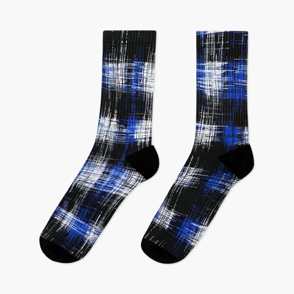 Item preview, plaid pattern painting texture abstract in blue and black designed and sold by Mrvell.