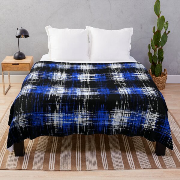 Item preview, plaid pattern painting texture abstract in blue and black designed and sold by Mrvell.