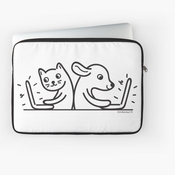 Cat & Dog Internet Users Laptop Sleeve