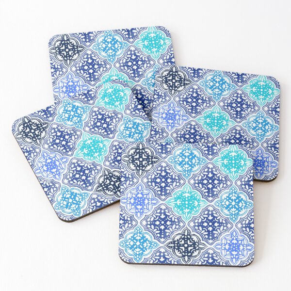 Item preview, Blue Painted Moroccan Tile Pattern designed and sold by tanyadraws.