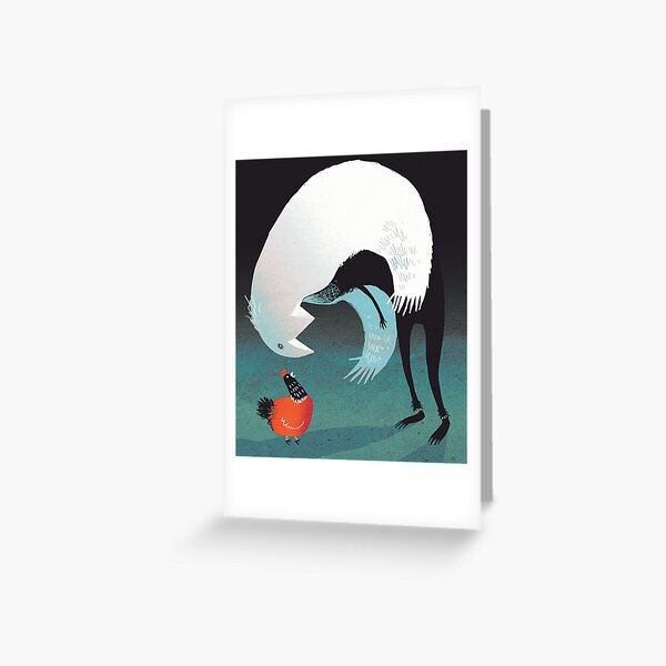 A Very Old Man with Enormous Wings Greeting Card
