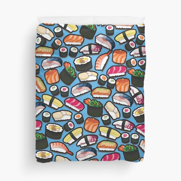 Blue Sushi Duvet Cover