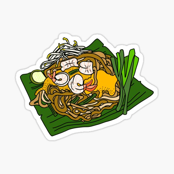 Item preview, Pad Thai Prawn Illustration created by Phoebe Burke designed and sold by Ayarat Burke.