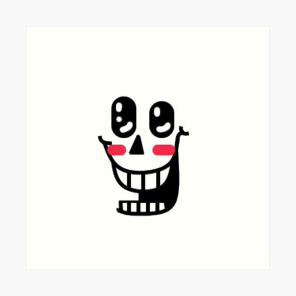 Papyrus Derp Face Undertale Art Print By Bleasheevor Redbubble - to the bone undertale roblox id full