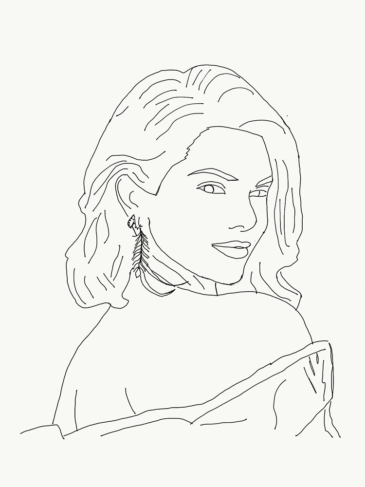 Aperçu 5 sur 5. T-shirt graphique avec l'œuvre Croquis de Kendall Jenner créée et vendue par BridgetRose115.