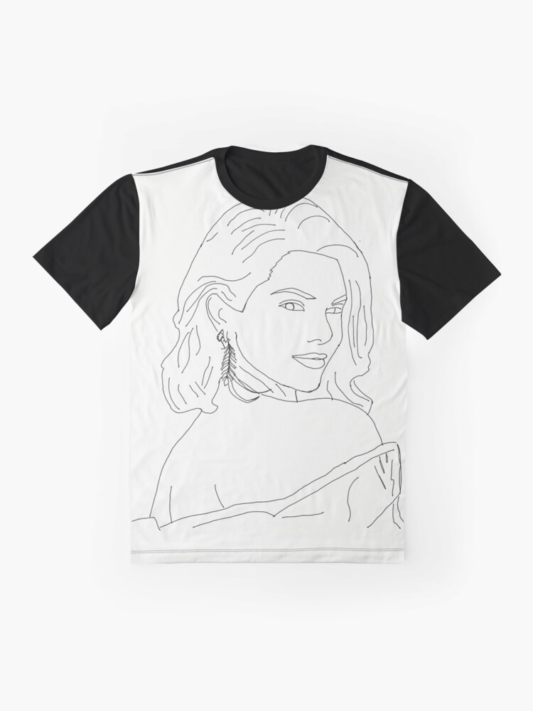 Aperçu 4 sur 5. T-shirt graphique avec l'œuvre Croquis de Kendall Jenner créée et vendue par BridgetRose115.