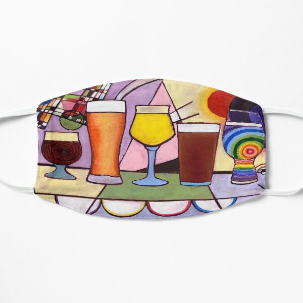 Beer Glasses Types for Different Styles Painting, Taproom Beer Wall Decor, Bar Alcohol Art, Abstract Craft Beer Art, Beer Pints Dorm Poster Flat Mask