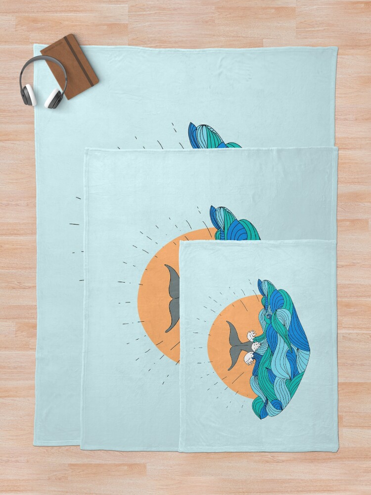 "Whale Tail In Waves" Throw Blanket by earthythings ...