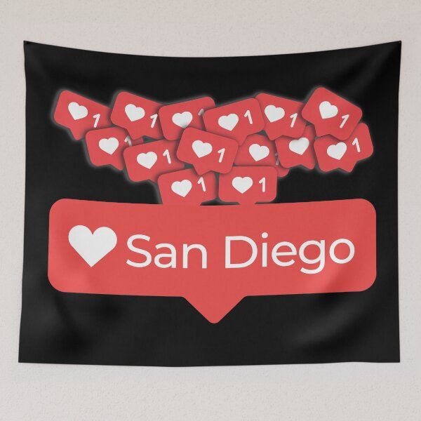 Item preview, Love My San Diego California Notification Hearts designed and sold by elhefe.