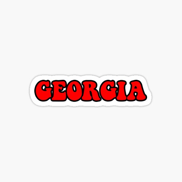 "red georgia with black outline" Sticker for Sale by laurennassii