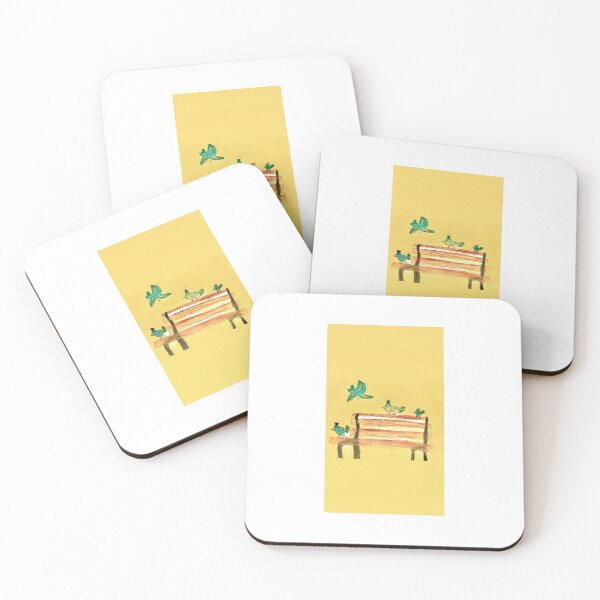 Item preview, Lil blue bird bench  designed and sold by Tonyasartprints.