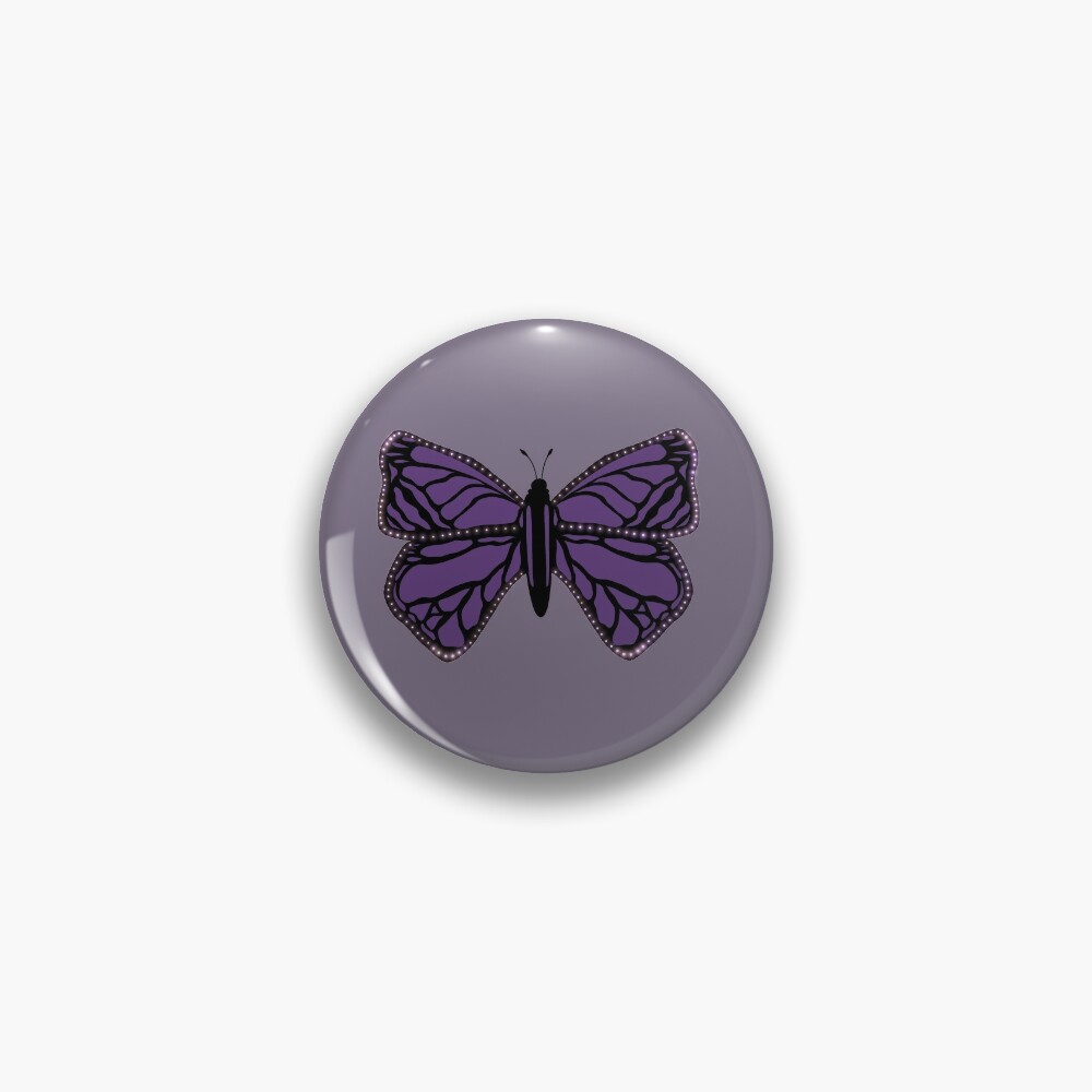 Purple Monarch Butterfly Pin By Theharleyrae Redbubble - purple monarch pin roblox