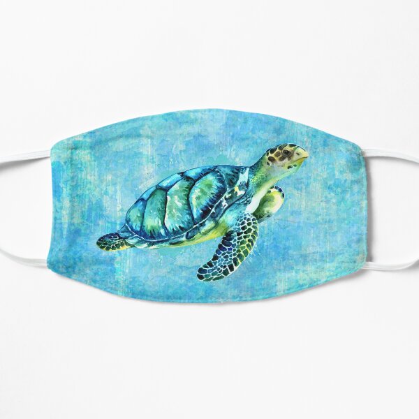 Colorful Watercolor Sea Turtle Flat Mask