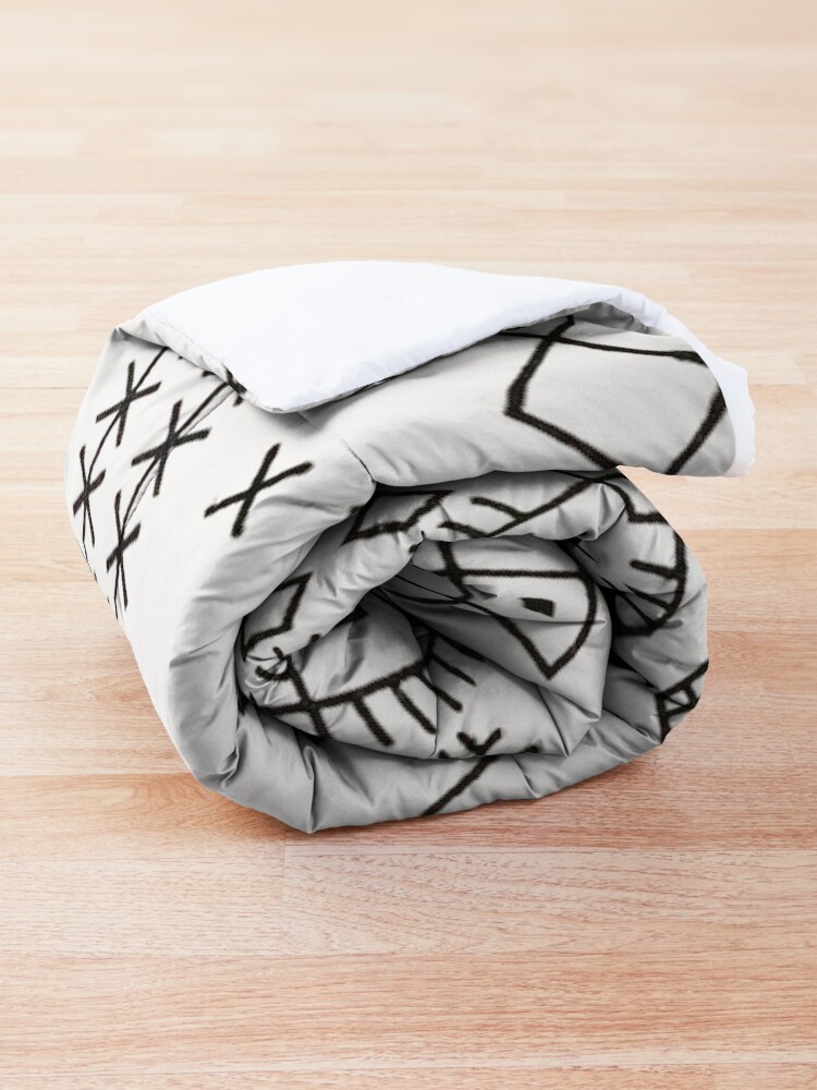 Alternate view of White Anthro Farmhouse & Rustic Boho White Color Bereber Moroccan Artwork Comforter