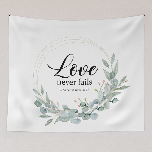 Item preview, LOVE NEVER FAILS, BIBLE VERSE designed and sold by latiendadearyam.