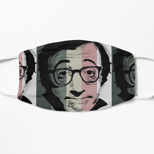 ¡Wody Allen en el fondo de rayas! Mascarilla plana