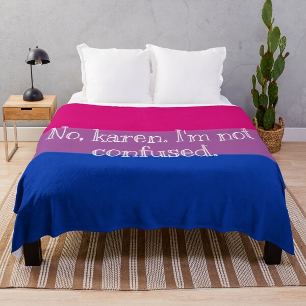 Item preview, "No, karen" bisexual flag designed and sold by Imperioimpala.