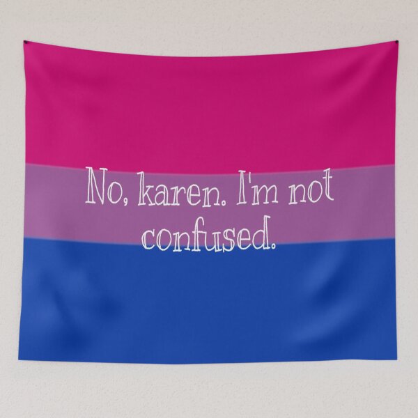 Item preview, "No, karen" bisexual flag designed and sold by Imperioimpala.