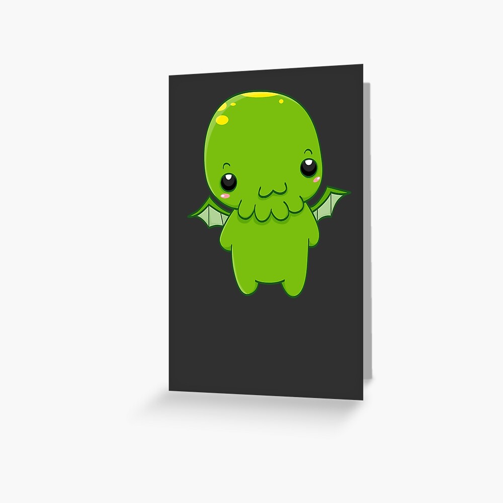 Carte De VÅux Chibi Cthulhu Le Monstre Vert Par Conceptstore Redbubble