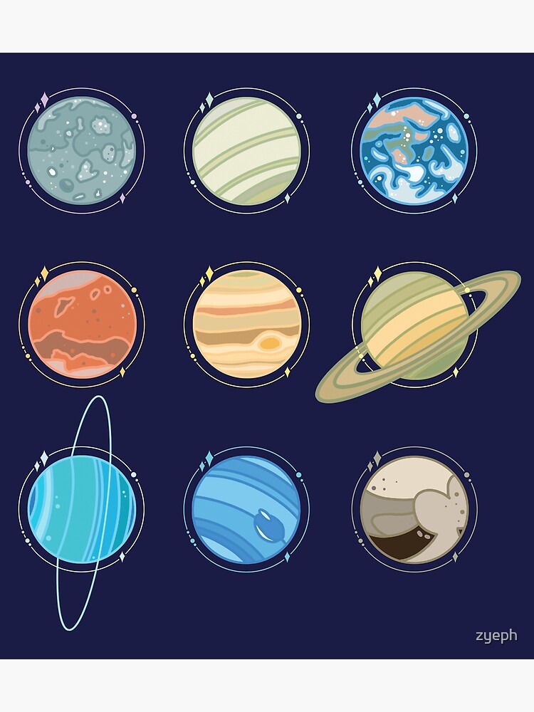 "Cute aesthetic planets" Poster by zyeph | Redbubble