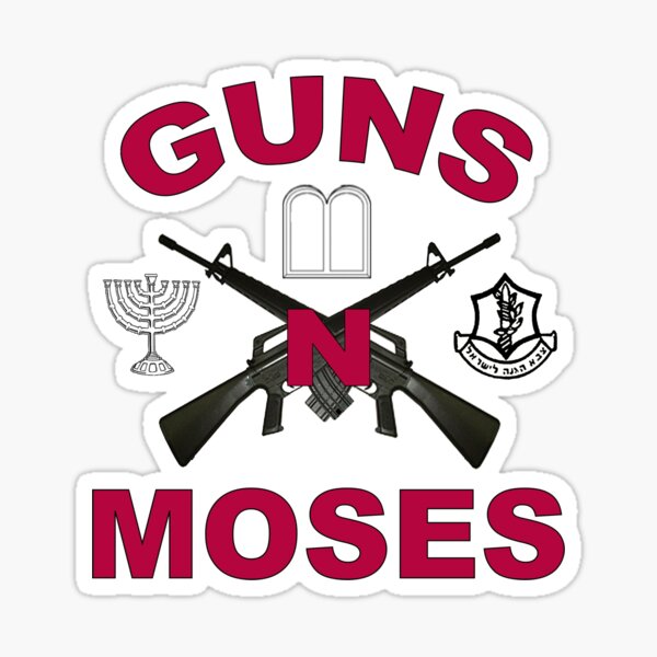 Vista previa del artículo con la obra «Guns 'n Moses», diseñado y vendido por Nikki SpaceStuffPlus.