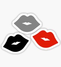 Red and Black Lips Pattern Sticker