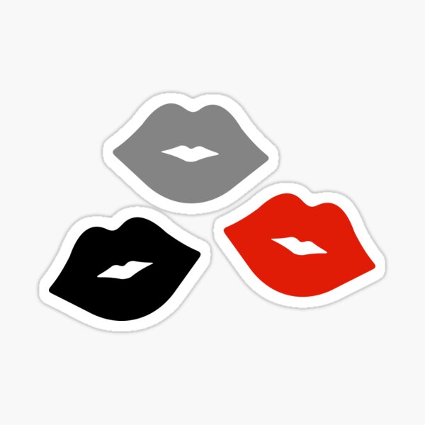 Red and Black Lips Pattern Sticker