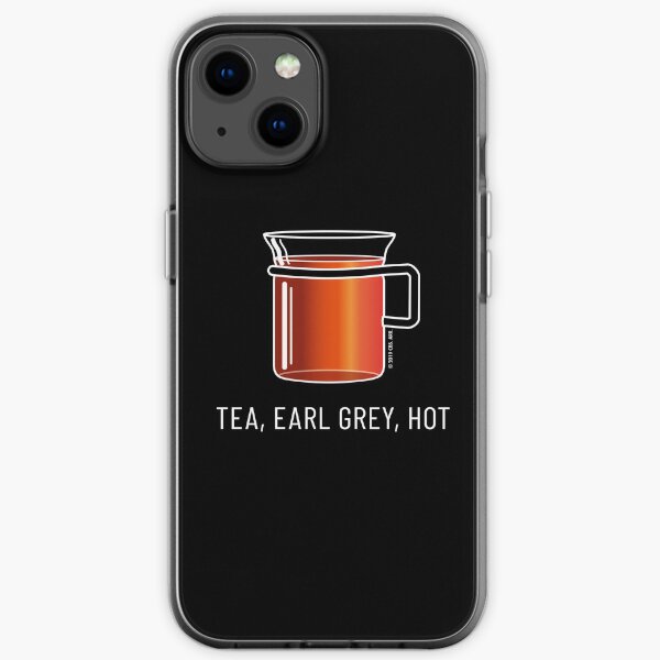 Tee, Earl Grey, Hot - Captain Picard, Star Trek TNG (dunkler Hintergrund) iPhone Flexible Hülle