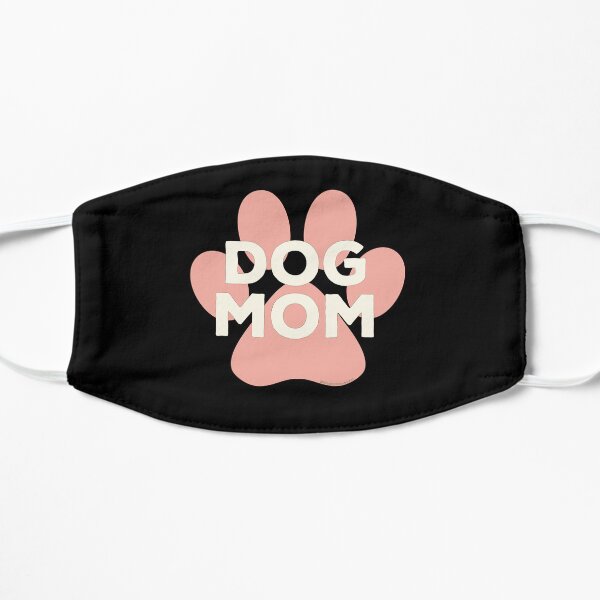 Dog Mom Pink Paw Print Ivory Lettering in Egyptian Revival Style Mask