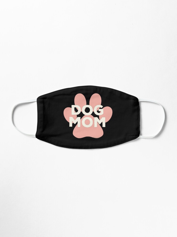 Alternate view of Dog Mom Pink Paw Print Ivory Lettering in Egyptian Revival Style Mask
