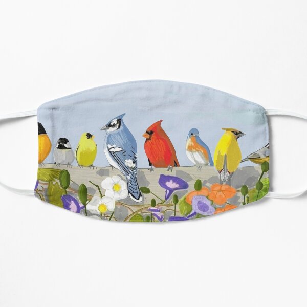 Song Birds On A Fence Flat Mask