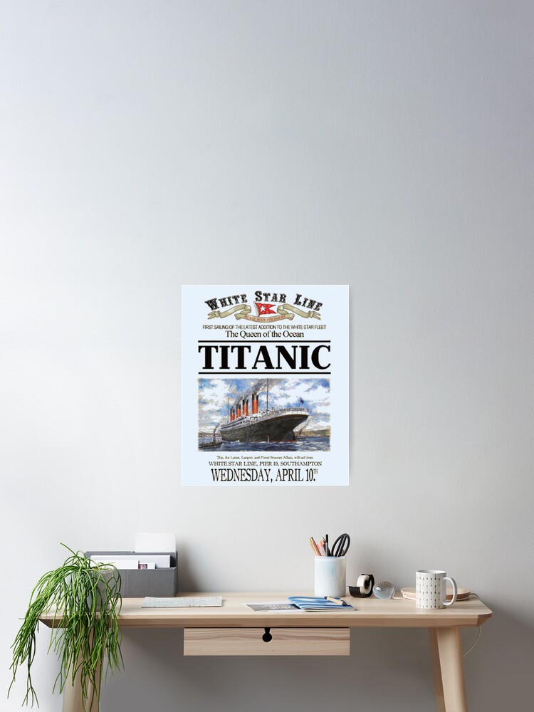 Titanic T-Shirt White Star Line Ship Atlantic Ocean Voyage Titanic T-Shirt White Star Line Ship Atlantic Ocean Voyage