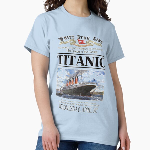 Vista previa del artículo con la obra «Póster vintage del hundimiento del Titanic, crucero, viaje por el océano Atlántico», diseñado y vendido por TopTeeShop.