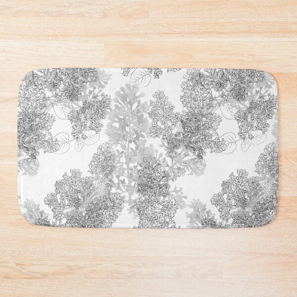 Item preview, black-white seamless pattern with  branches of lilac designed and sold by AsyaTury.