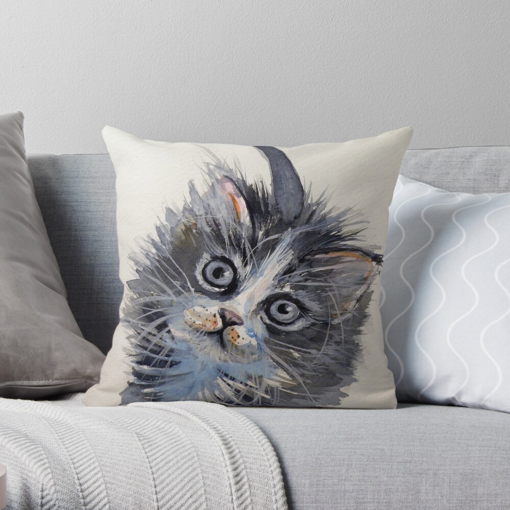 cat throw pillow