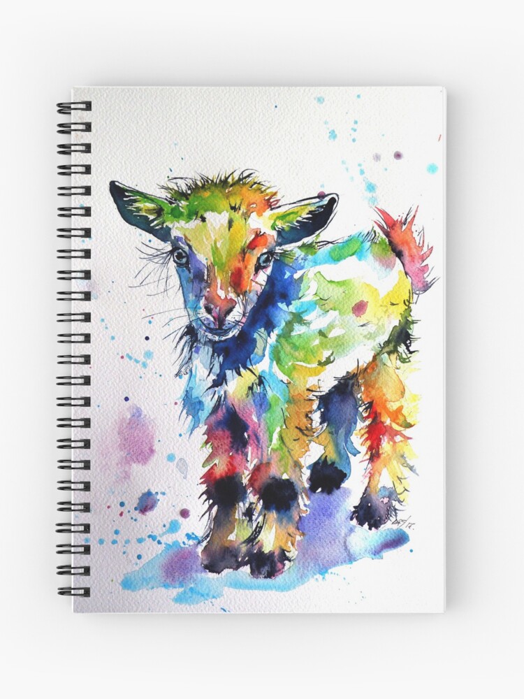 Cahier à spirale for Sale avec l'œuvre « Bébé chèvre, enfant
