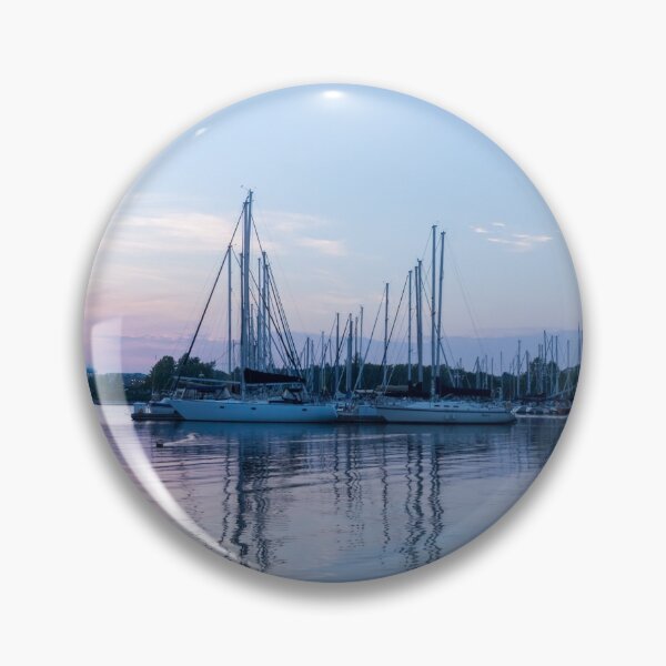 Item preview, Soft Blue and Pink Ripples - Yachts and Clouds Reflections designed and sold by Georgia Mizuleva.